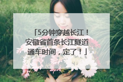 5分钟穿越长江！安徽省首条长江隧道通车时间，定了！